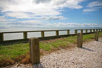 Fence beside Manukau Harbour, Auckland, New Zealand