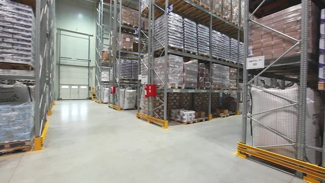 Food Distribution Warehouse With Pallet Shelving System