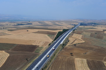 Panoramic Turkey,Roads,farms,mountains,
