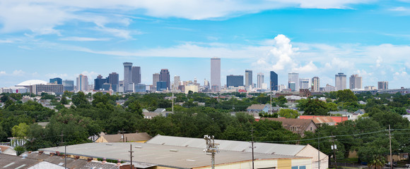 Panorama of New Orleans, Louisiana from Mississippi