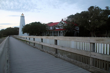 Ocracoke Island Lighthouse at dusk