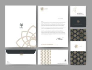 Branding identity template corporate company design, Set for business hotel, resort, spa, luxury premium logo, vector illustration