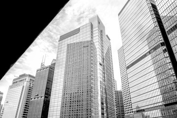 Fototapeta premium Hong Kong Modern office building with B&W color