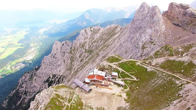  Karwendel cable car mountain station to 2,244 meters (7,362 feet) above sea level. Around this landmark you is numerous hiking and climbing routes. Germany, Central Europe.