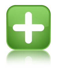 Obraz premium Plus icon special soft green square button