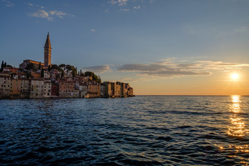 Fototapeta premium Rovinj Croatia cityscape at sunset