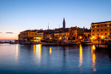 Fototapeta premium Rovinj Croatia harbor at sunset