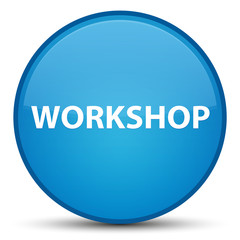 Workshop special cyan blue round button