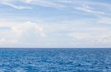 Fototapeta premium Nature background of Blue sea water and sky with cloud
