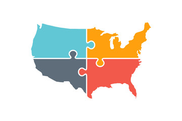 United States Map Rebuild Logo Illustration