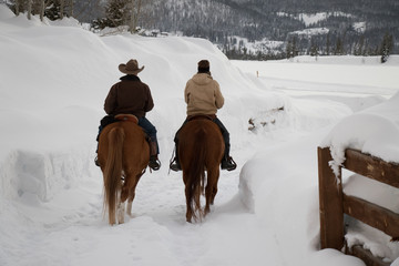 Couple on horseback
