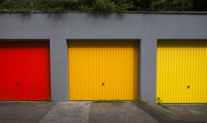 Obraz na płótnie Canvas Tree Garages with , Yellow , Orange and Red