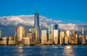 Manhattan Downtown panorama with World Trade Center