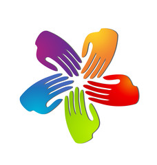 Fototapeta na wymiar Hands of people coming together for change vector logo