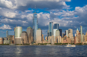 Fototapeta na wymiar Manhattan Downtown panorama with World Trade Center