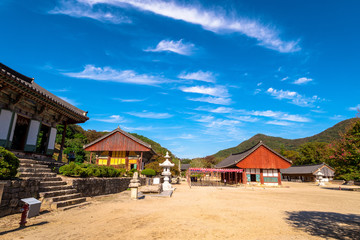 Fototapeta na wymiar Landscape of the Seununsa in a famous Buddhist temple in Korea.