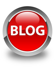 Blog glossy red round button