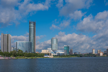 Naklejka premium YEKATERINBURG, RUSSIA - JULY 3, 2017: Centre of Yekaterinburg city in summer time