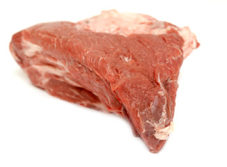 piece of raw meat fillet on a white background