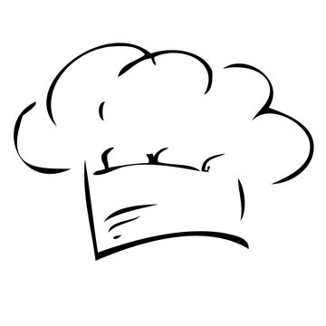 Hand Draw Sketch of Chef Hat, Isolated on White