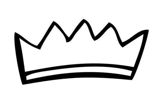 Hand Draw Sketch of Crown, Isolated on White