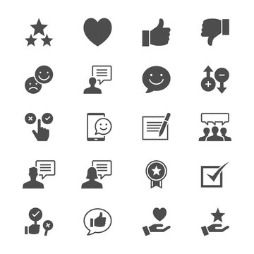 Feedback and review flat icons