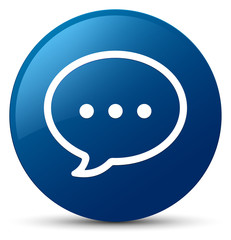 Talk bubble icon blue round button