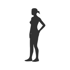 Sexy women silhouette. Young lady standing. Vector Illustration