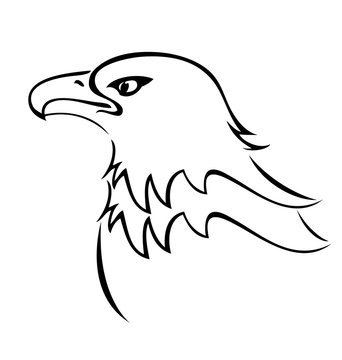 Bald eagle mascot silhouette icon vector
