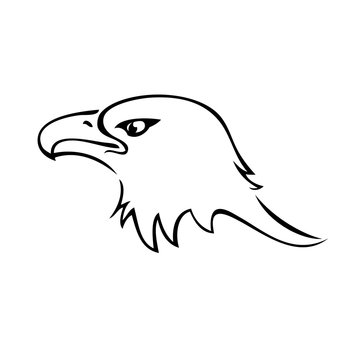 Bald eagle mascot silhouette icon vector