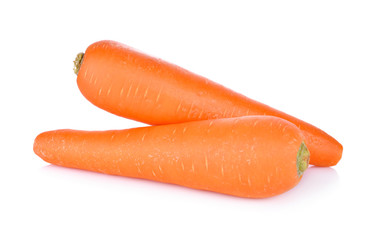 whole unpeeled fresh carrot on white background