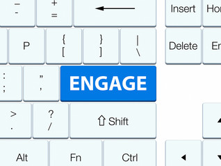 Engage blue keyboard button