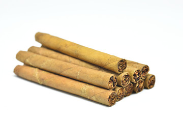 Mini Cigar on White Background