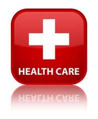 Obraz premium Health care (plus sign) special red square button