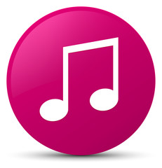 Music icon pink round button