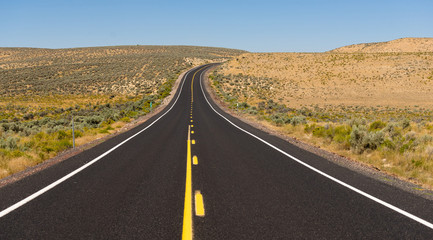 Open Road Horizontal Dark Asphalt Two Lane Road Highway