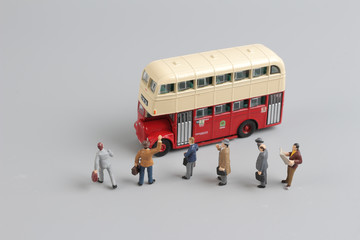 toys of bus figure with white background
