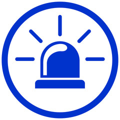 blue siren circle icon