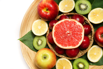 Fototapeta na wymiar Citrus fruits. Fresh fruits. Mixed fruits background. 