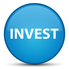 Invest special cyan blue round button