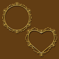 frames gold color with shadow