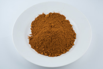 Heap of turmeric,Turmeric (Curcuma) powder isolated on white background.