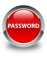 Password glossy red round button