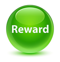 Reward glassy green round button