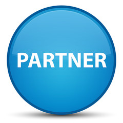 Partner special cyan blue round button