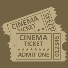 A movie ticket, a retro cinema ticket. A cinema