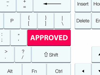 Approved pink keyboard button