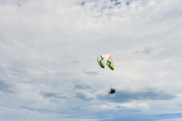 paraplane flying high up