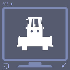 bulldozer vector icon