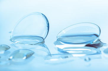 Contact lenses with water drops